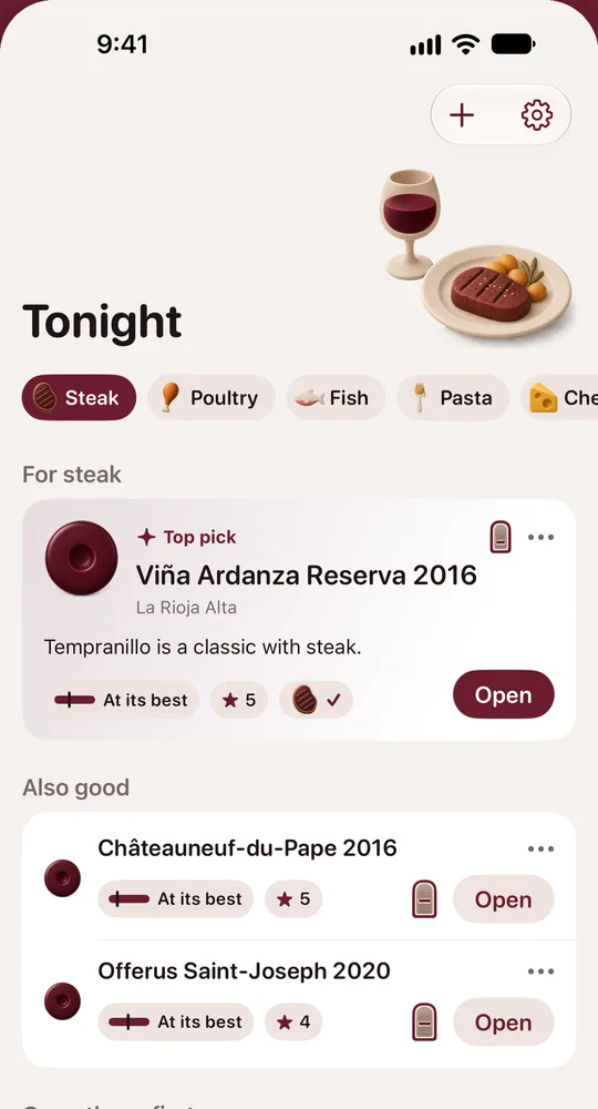 Tonight, with picks for steak